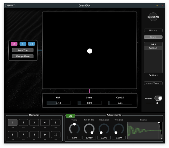 DrumGAN interface